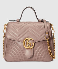 Gucci GG Marmont Small Top Handle Bag Dusty Pink Matelasé