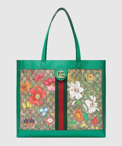 Gucci Ophidia GG Flora Medium Tote Green