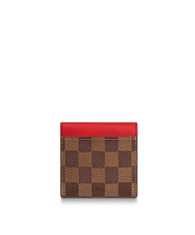 LV Zoé Wallet Damier Ebene Fuchsia colored leather