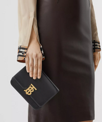 Burberry Belted Leather TB Bag Black