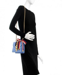 Gucci Sylvie Leather Mini Chain Bag Light Blue