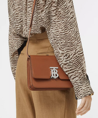 Burberry Small Leather TB Bag Brown