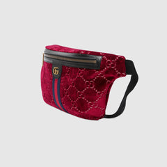 GG Velvet Belt Bag Red