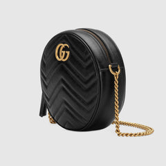 Gucci GG Marmont Mini Round Shoulder Bag Black