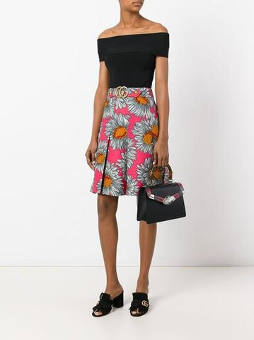 Gucci Lilith Leather Top Handle Bag Black