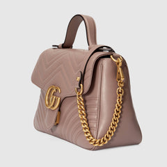 Gucci GG Marmont Small Top Handle Bag Dusty Pink Matelasé