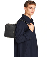 Prada Brique Saffiano Leather Bag Black