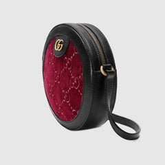 Gucci GG Velvet Round Shoulder Bag Red