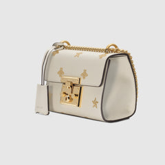 Gucci Padlock Bee Star Small Shoulder Bag White