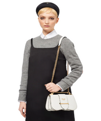Prada Sidonie Leather Shoulder Bag White