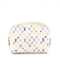 LV Multicolor Cosmetic Pouch GM White