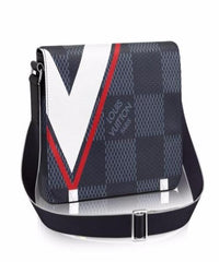 LV District PM Messenger Bag Damier Cobalt Canvas Red