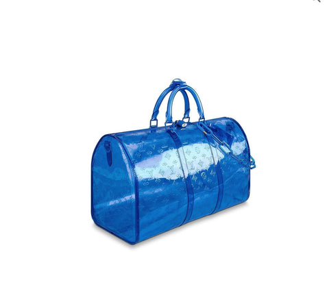 LV Keepall Bandouliere Monogram 50 Blue PVC