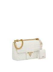 Prada Diagramme Medium Leather Bag White