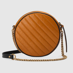 Gucci GG Marmont Mini Round Shoulder Bag Cognac