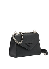 Prada Monochrome Saffiano Leather Bag Dark Grey