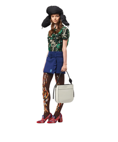 Prada Margit Leather Shoulder Bag White