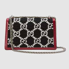 Gucci Dionysus GG Tweed Small Shoulder Bag White/Black