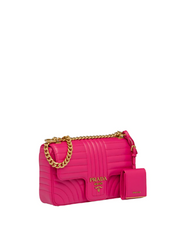 Prada Diagramme Medium Leather Bag Fuchsia