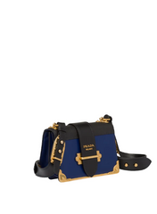 Prada Cahier Leather Shoulder Bag Blue