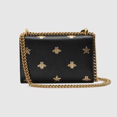 Gucci Padlock Bee Star Small Shoulder Bag Black