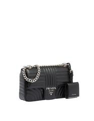 Prada Diagramme Medium Leather Bag Black