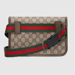 Gucci GG Supreme Belt Bag Brown Trims