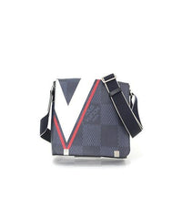 LV District PM Messenger Bag Damier Cobalt Canvas Red