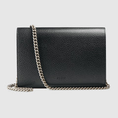 Gucci Dionysus GG Supreme Mini Leather Chain Bag Black