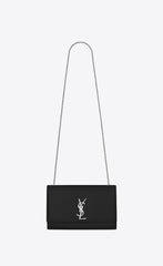 Saint Laurent Kate Medium In Grain De Poudre Embossed Leather Black