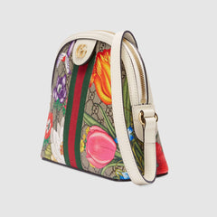 Gucci Ophidia GG Flora Small Shoulder Bag GG Supreme White