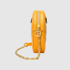 Gucci Ophidia GG Flora Mini Round Shoulder Bag Yellow