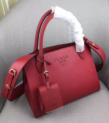 Prada Monochrome Saffiano Leather Bag Red