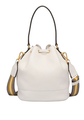 Prada Leather Bucket Bag White