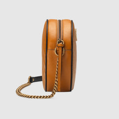Gucci GG Marmont Mini Round Shoulder Bag Cognac