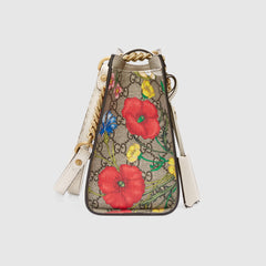 Gucci Padlock Small Shoulder Bag White Flora