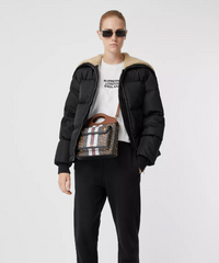 Burberry Mini Monogram Stripe E-Canvas Pocket Bag Bridle Brown