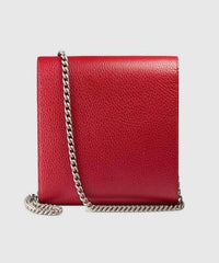 Gucci Dionysus GG Supreme Mini Leather Chain Bag Hibiscus Red