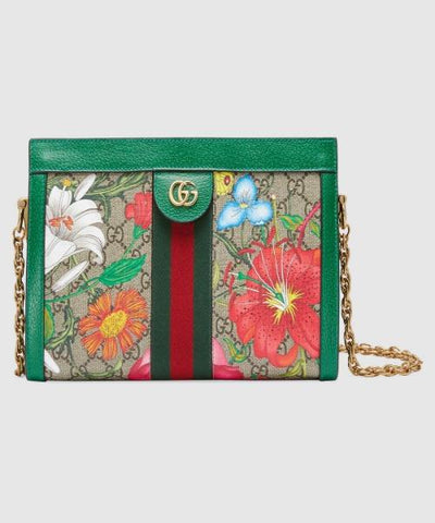 Gucci Ophidia GG Flora Small Shoulder Bag Green