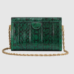 Gucci Ophidia Small Snakeskin Shoulder Bag Emerald