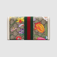 Gucci Ophidia GG Flora Continental Wallet White