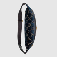 GG Velvet Belt Bag Dark Blue