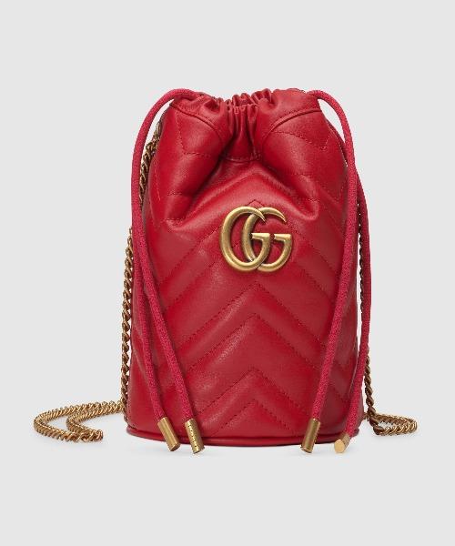 Gucci GG Matelassé Marmont Backpack Bag Hibiscus Red