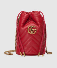 Gucci GG Matelassé Marmont Backpack Bag Hibiscus Red