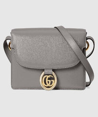 Gucci Small Leather Shoulder Bag Dusty Grey