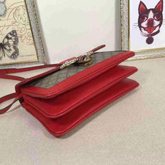 Gucci Queen Margaret GG Supreme Medium Shoulder Bag Red