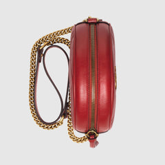 Gucci GG Marmont Mini Round Shoulder Bag Wine Red