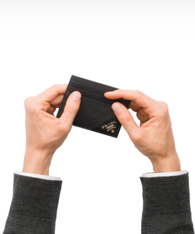 Prada Leather Card Holder Black