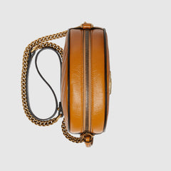 Gucci GG Marmont Mini Round Shoulder Bag Cognac