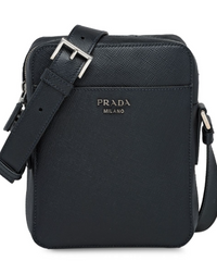 Prada Saffiano Leather Shoulder Bag Black